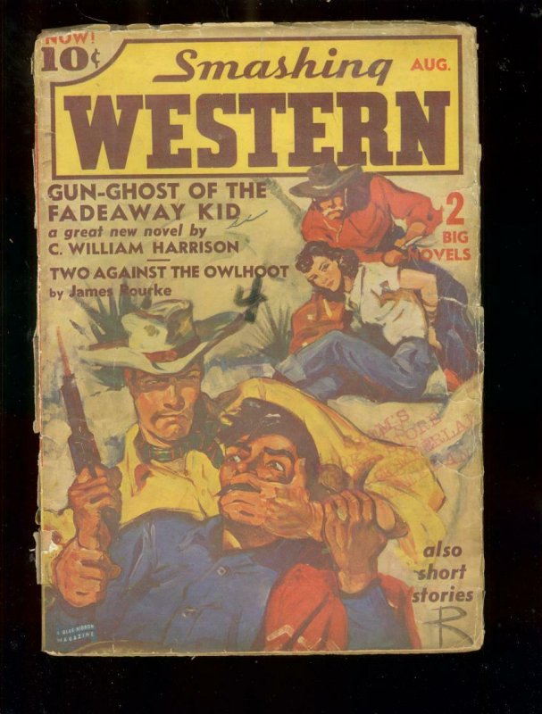 SMASHING WESTERN PULP-AUG 1939-JAMES ROURKE-THRILLS-FUN FR