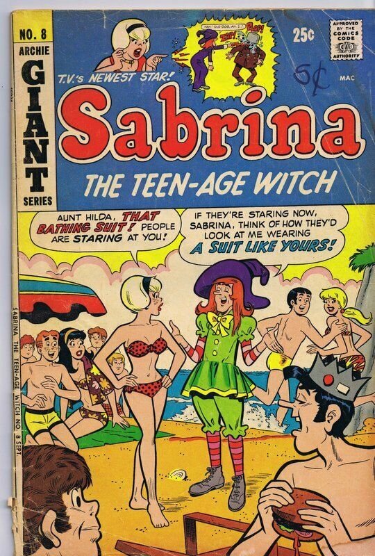 Sabrina The Teenage Witch #8 ORIGINAL Vintage 1972 Archie Comics GGA Bikini