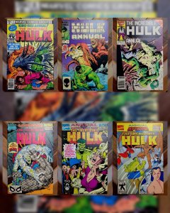 Lot of 6: INCREDIBLE HULK: ANNUAL Comics (Marvel 1979-92) Bruce Banner