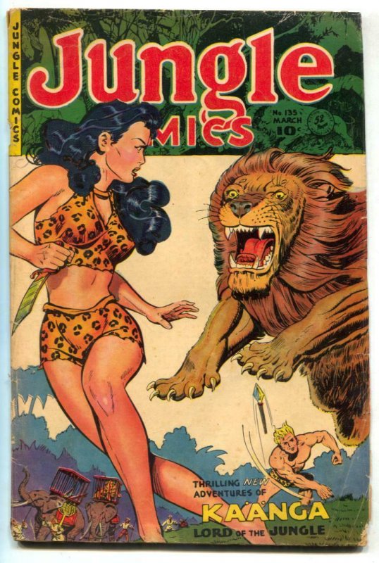 Jungle Comics #135 1951-Kaanga -lion cover VG