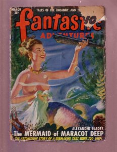 FANTASTIC ADVENTURES-MAR1949-MERMAID COVER-RARE SF PULP G