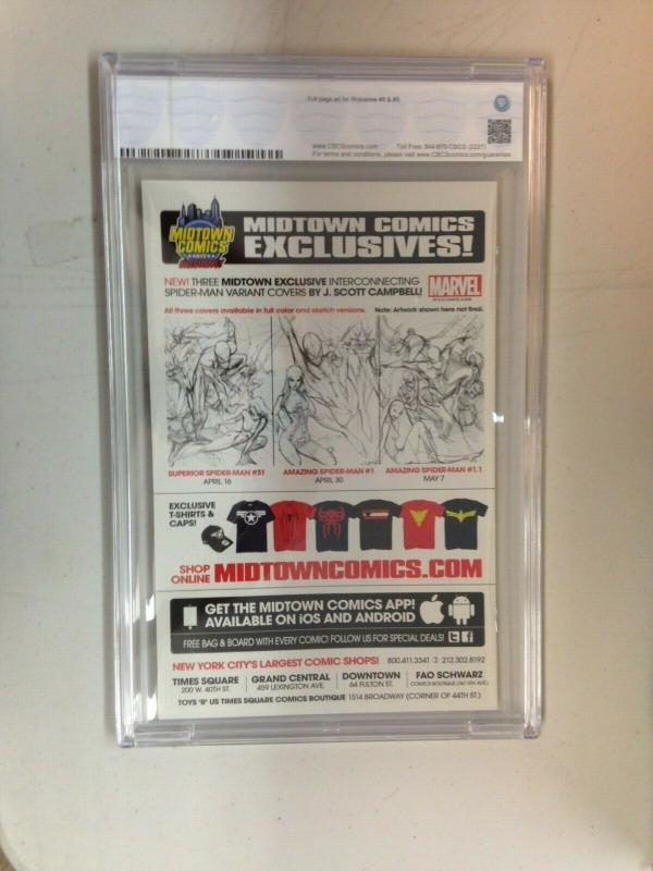 Amazing Spider-Man 2 Midtown B&W Exclusive (2014) CBCS 9.8 Campbell Cover