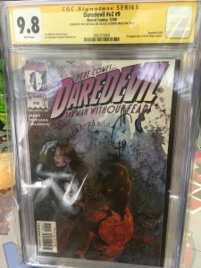 Daredevil #9 (1999) CGC 9.8 double signed by Mack and  Quesada first Echo