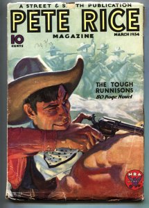 Pete Rice March 1934- Street and Smith pulp- Walter Baumhofer cover- VG+