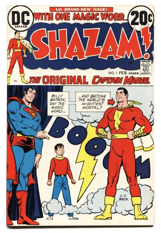 SHAZAM #1-1973-DC CAPT MARVEL-SUPERMAN-CC BECK SIGNED AND NUMBERED-vf