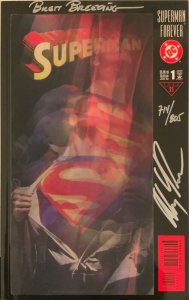 SUPERMAN FOREVER #1 LENTICULAR COVER SIGNED ALEX ROSS & BRET BREEDING W/COA.