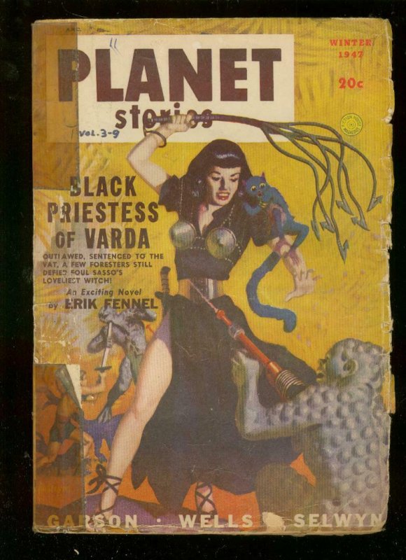 PLANET STORIES-WINT 1947-GOOD GIRL ART WHIPPING COVER-  FR/G 