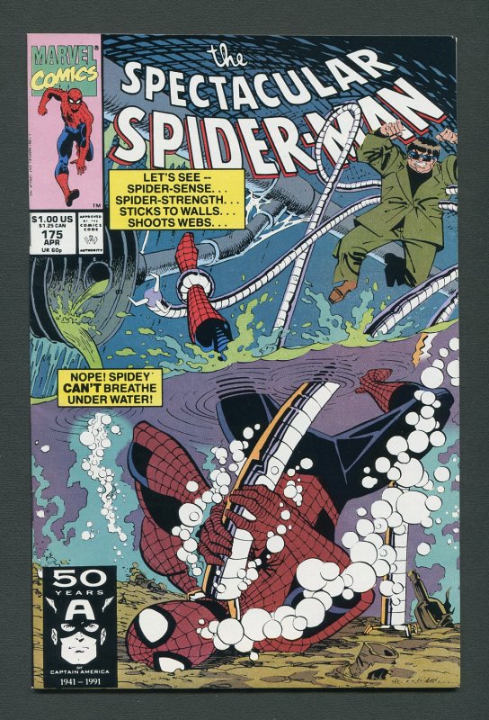 Peter Parker,Spectacular Spiderman #175 / 9.0 VFN/NM  April 1991