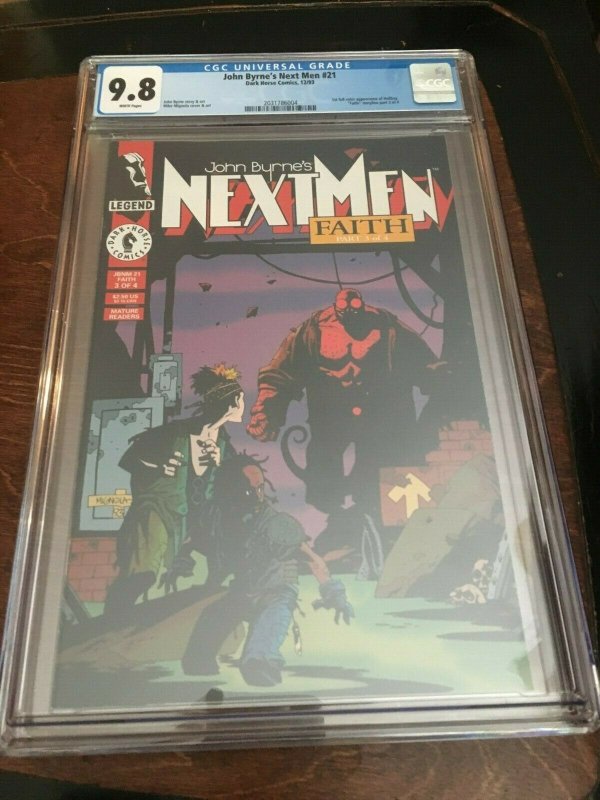 NEXT MEN #21 - CGC 9.8 - 1ST FULL COLOR HELLBOY - DARK HORSE - MODERN AGE KEY