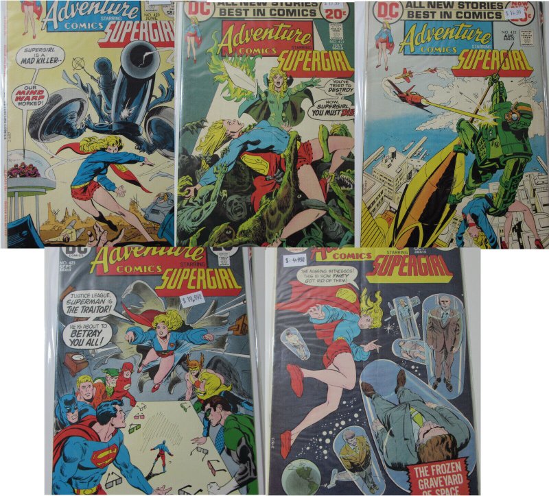 Adventure Comics Run Lot 4 #420-424 DC 1972 FN/VF Bronze Age Comic Book