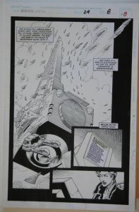 PAT BRODERICK / JOHN NYBERG original art, DOOM 2099 #29 pg 8, 11x 17, Splash