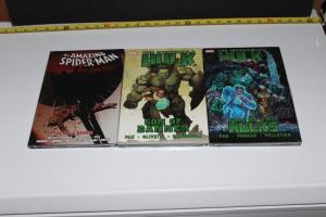 Marvel Lot of 3 Graphic Novels Incredible Hulk & Spiderman SEALED Hardcovers D01