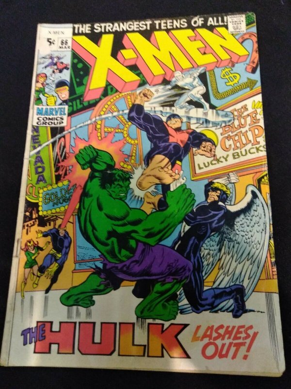 X-Men #66 Last Issue Before Reprints! 1970 HULK FEATURE KEY ISSUE! Marvel Comics