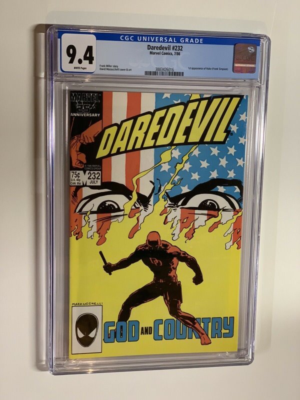 daredevil 232 CGC 9.4 WP Marvel 1986 first nuke