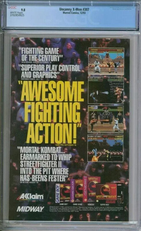 Marvel Comics Uncanny X-Men #307 CGC 9.8