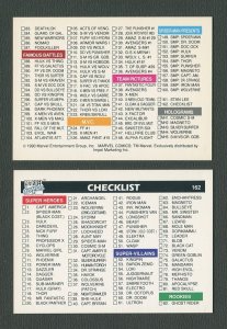 1990 Marvel Comics Card  #162 (Checklist) MINT