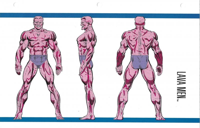 Official Handbook of the Marvel Universe Sheet - Lava Men