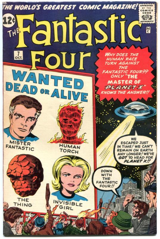 FANTASTIC FOUR #7, VF-, 1st Kurrgo, Planet X, Jack Kirby,1961,more in store, QXT