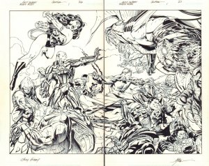 Robin Rises: Omega #1 pgs. 26 & 27 - Wonder Woman DPS - art by Jonathan Glapion