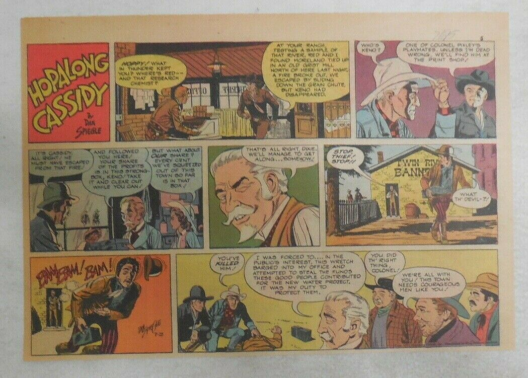 Hopalong Cassidy Sunday Page By Dan Spiegle From 7 25 1954 Size 7 5 X 10 Inches Comic Collectibles Newspaper Comics Hipcomic