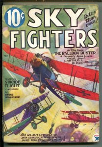 SKY FIGHTERS 02/1934-AIR WAR PULPS-WWI-ARTHUR J BURKS-MCALESTER-vg