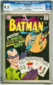 Batman #179 (1966) CGC 4.5! crack front of slab