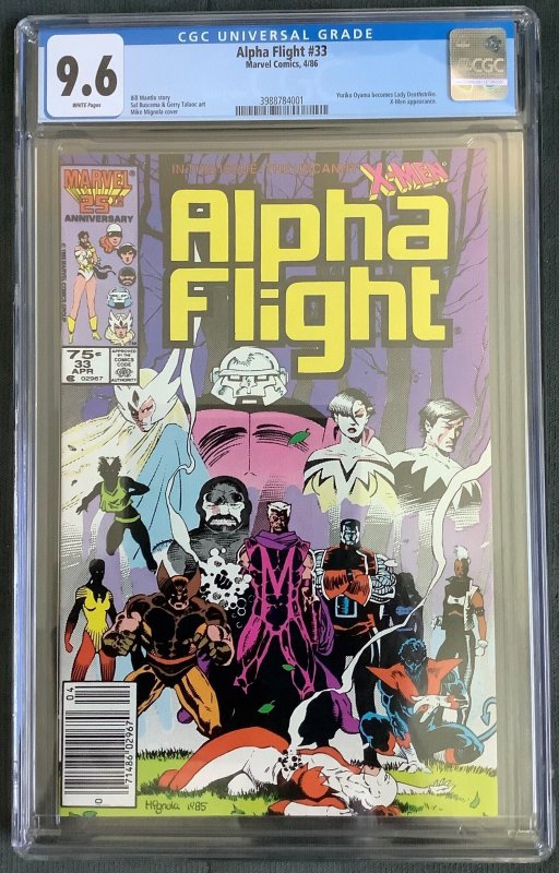 Alpha Flight #33 Newsstand Edition (1986) - CGC 9.6 1st app of Lady Deathstrike!