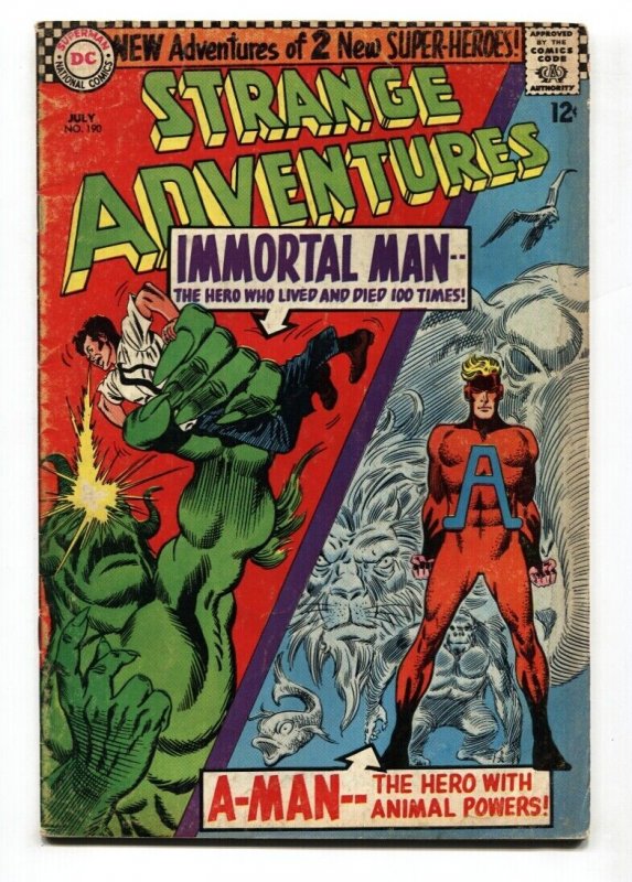 Strange Adventures #190 1966- 1st ANIMAL MAN in costume DC