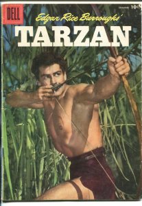 TARZAN  #184 1956-DELL-GORDON SCOTT-MOVIE PHOTO COVER-JESSE MARSH-vg
