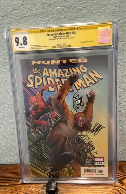 The Amazing Spider-Man #18.HU (2019) Signed by Ken Lashley w/ Sketch