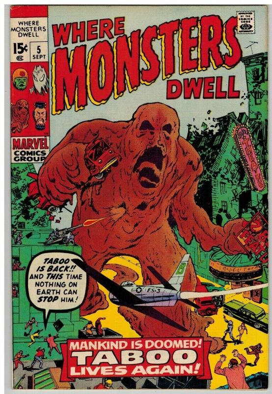 WHERE MONSTERS DWELL 5 VF Sept. 1970