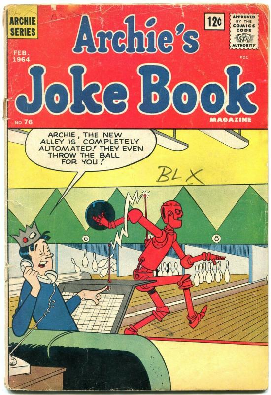 Archie's Joke Book #76 1964- Robot Bowling cover- Jughead- G