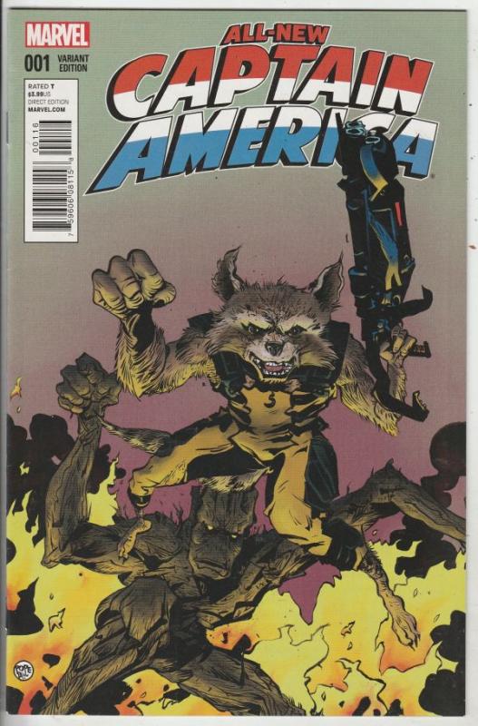 All-New Captain America Variant Rocket Racoon, Groot #1 (Jan-15) NM+ Super-Hi...