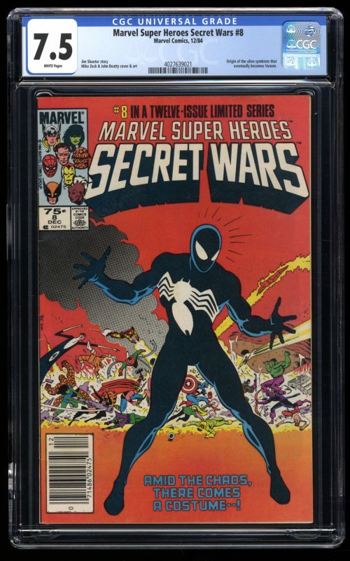 Marvel Super-Heroes Secret Wars #8 CGC VF- 7.5 Newsstand Variant