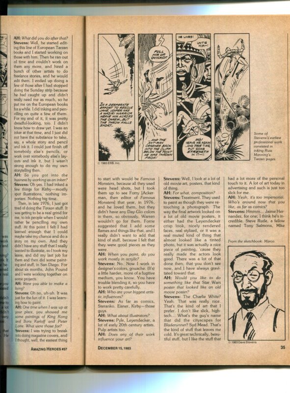Amazing Heroes #37 - Dave Stevens Rocketeer (5.0/5.5) 1983