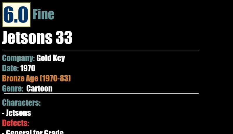 Jetsons 33 (1970) FN Bronze Age Gold Key comic