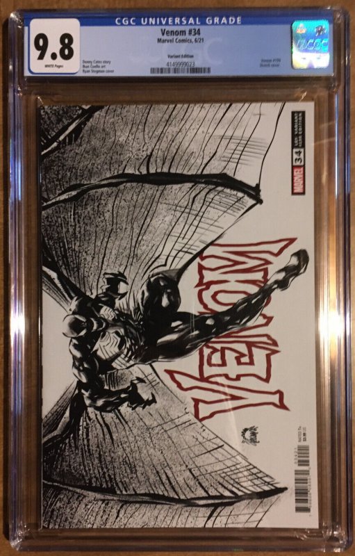 1ST EDDIE AS GOD OF LIGHT Venom #34 CGC 9.8 NM+/M Stegman 1:100 Sketch Variant