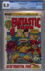 FANTASTIC FOUR #129 CGC 8.0 U.K. PRICE VARIANT ONLY COPY & GRADED 1ST THUNDRA