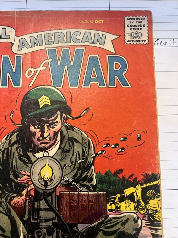 ALL AMERICAN MEN OF WAR #62 HTF WAR!