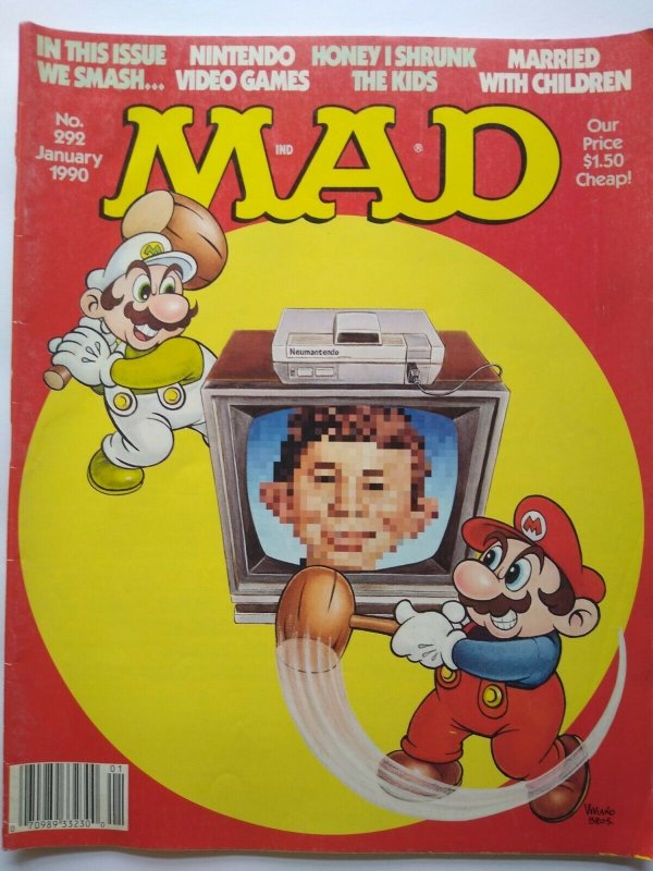 MAD Magazine Jan 1990 No 292 Nintendo Super Mario Bros Video Game Arcade Cover