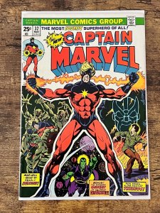 Captain Marvel #32 (1974). FN/VF. Thanos c/app. Avengers app.