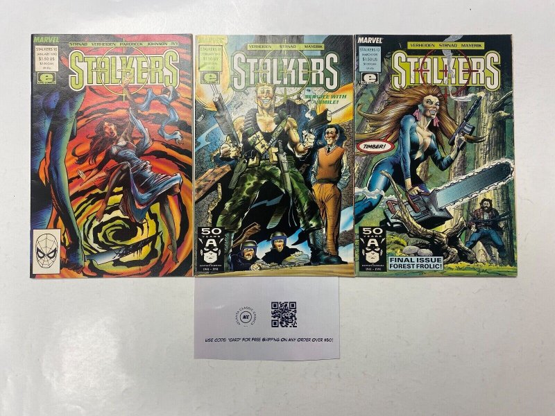 3 Stalkers MARVEL comic books #10 11 12 26 KM15