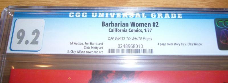 Barbarian Women #2 CGC 9.2 high grade underground comix - s. clay wilson 1977 