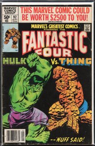 Marvel's Greatest Comics #92 (1980) Fantastic Four