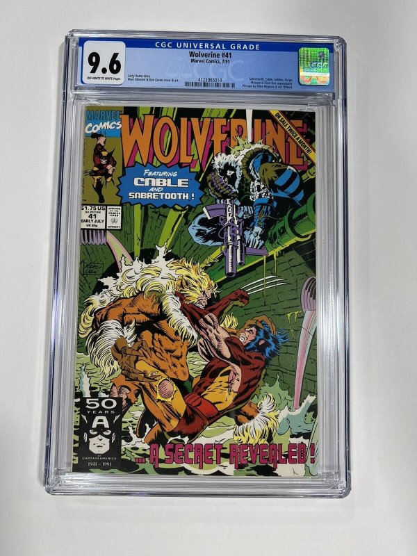 WOLVERINE 41 CGC 9.6 OW/W PAGES MARVEL 1991 