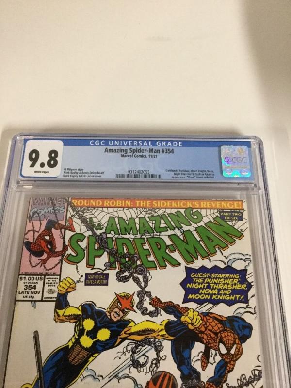 Amazing Spider-Man 354 Cgc 9.8 White Pages New Case! Nova Night Moon Knight