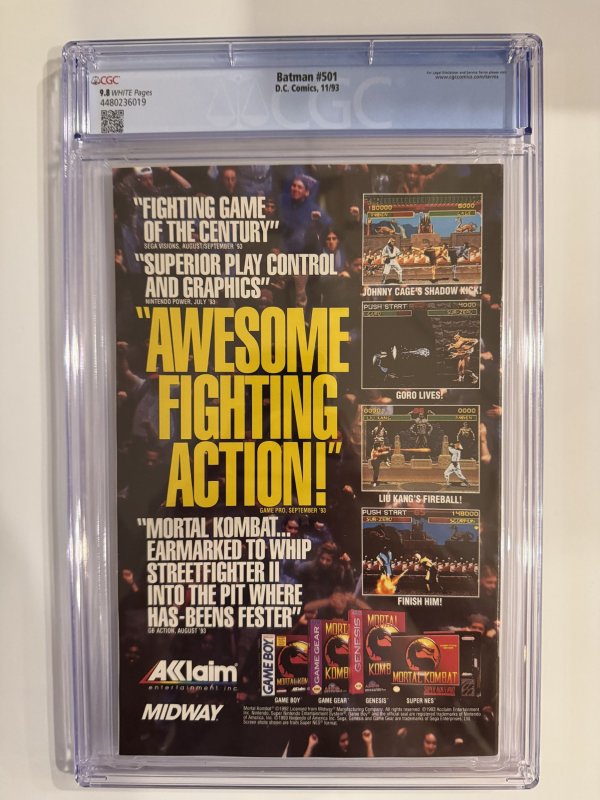 Batman #501 CGC 9.8  DC comics KNIGHTFALL (1993)