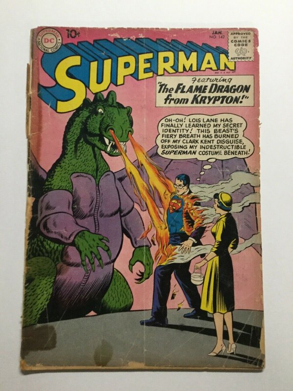 Superman 142 Good Gd 2.0 Cover Detatched Dc Comics