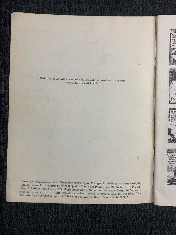 1980 COMIC ART SHOWCASE #1 VG 4.0 Secret Agent Corrigan Book One