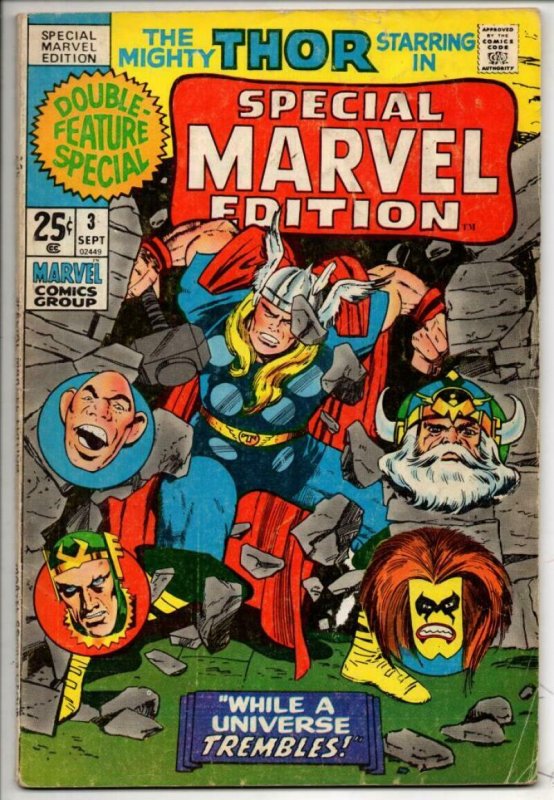 SPECIAL MARVEL EDITION #3, VG+, Jack Kirby, THOR, 1971, more JK in store